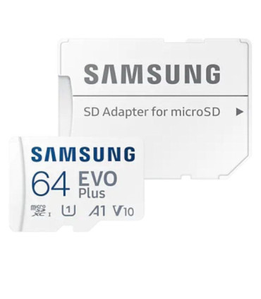Tarjeta de memoria samsung evo plus 2023 64gb microsd xc con adaptador/ clase 10/ 160mbs