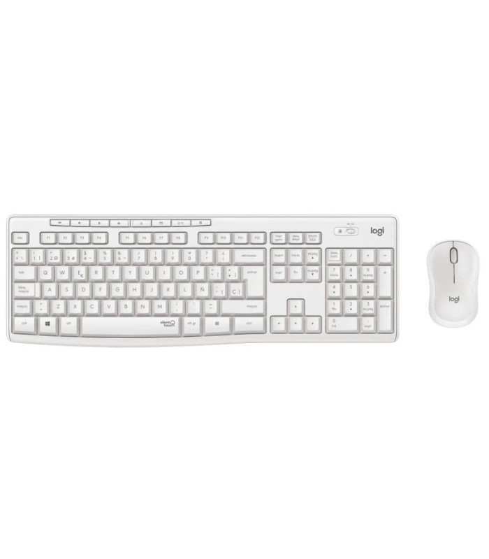Teclado y ratón inalámbricos logitech silent touch mk295/ blanco