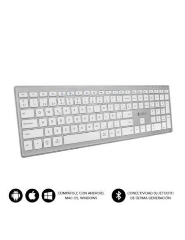 Teclado inalámbrico por bluetooth subblim 2pue200 pure extended/ plata