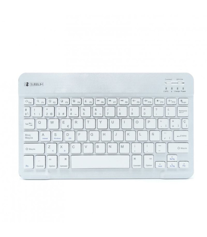 Teclado compacto inalámbrico subblim smart/ plata