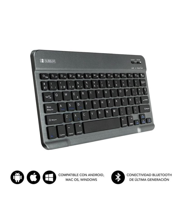 Teclado compacto inalámbrico subblim smart/ gris