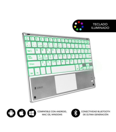 Teclado compacto inalámbrico subblim smbt50/ plata