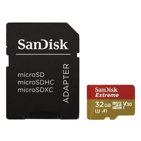 Tarjeta de memoria sandisk extreme 32gb microsd hc uhs-i con adaptador/ clase 10/ 100mbs
