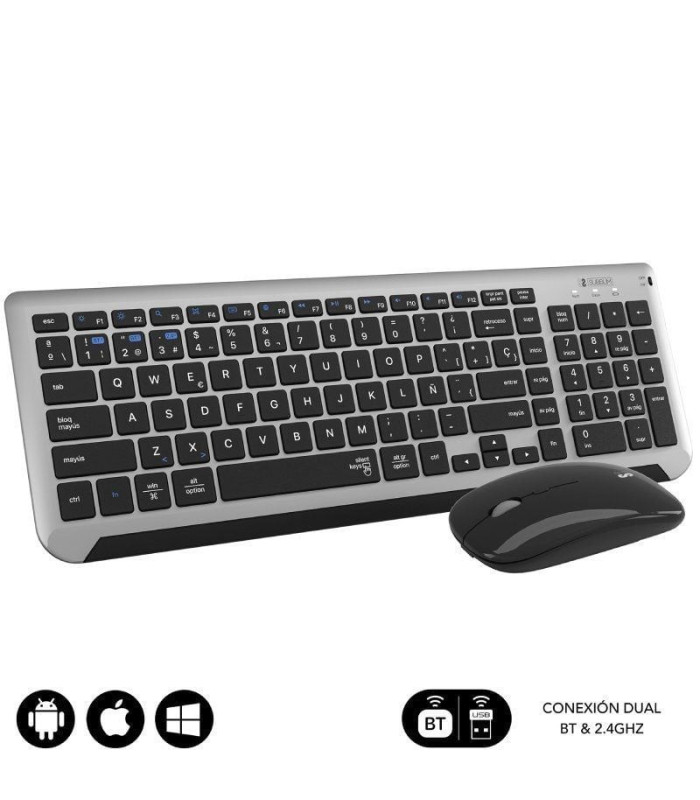 Teclado y ratón inalámbrico subblim combo dual prestige extendido