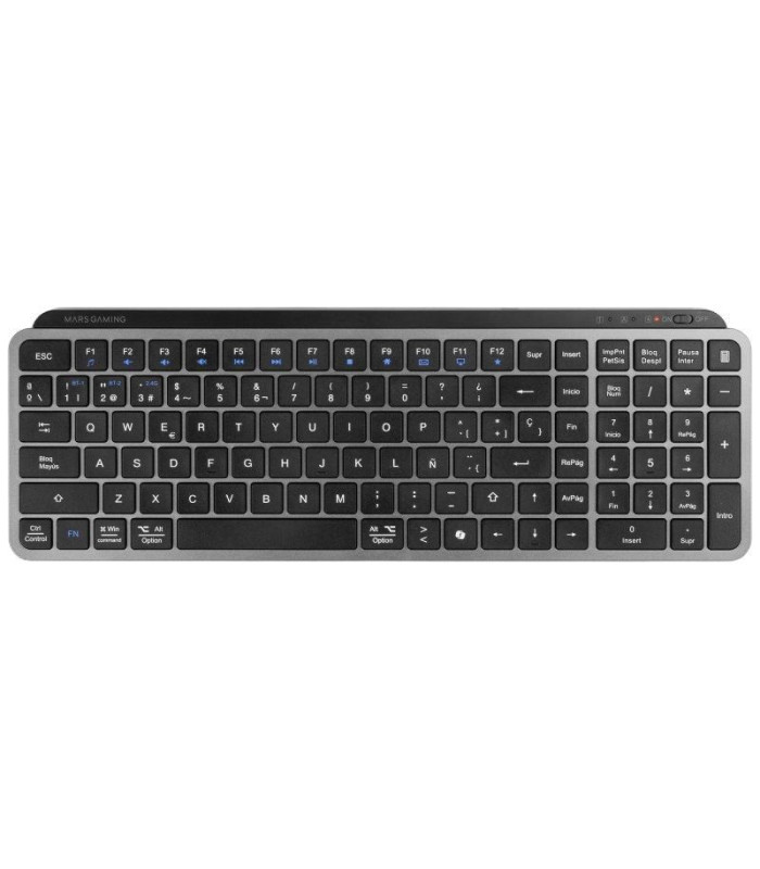 Teclado compacto inalámbrico mars gaming mk-silenkeys/ negro