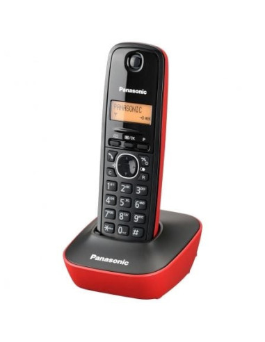 Teléfono inalámbrico panasonic kx-tg1611/ negro y rojo