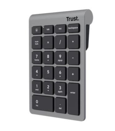 Teclado numérico inalámbrico trust xalas wireless/ plata