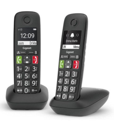 Teléfono inalámbrico gigaset e290/ pack duo/ negro