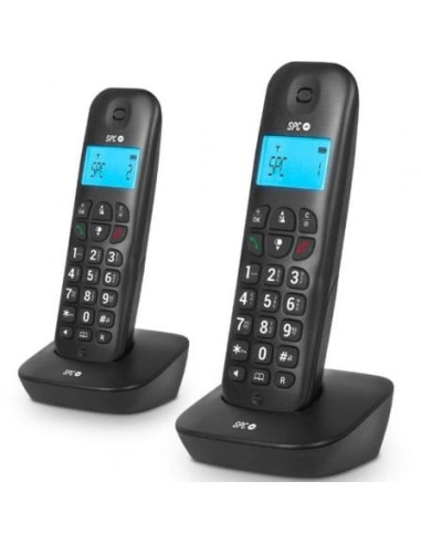 Teléfono inalámbrico spc air pro duo 7302n/ pack duo/ negro