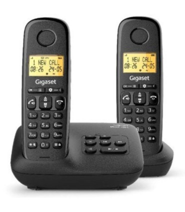 Teléfono inalámbrico gigaset basic 100/ pack duo/ negro