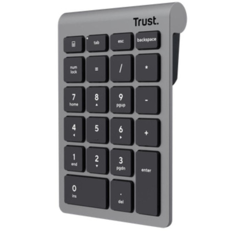 Teclado numérico inalámbrico trust xalas wireless/ plata