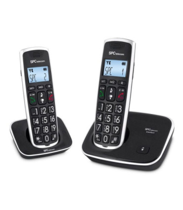 Teléfono inalámbrico spc comfort kaiser 7609n/ pack duo/ negro