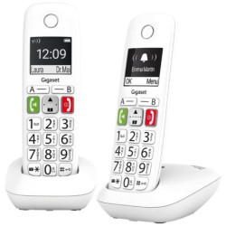 Teléfono inalámbrico gigaset e290/ pack duo/ blanco