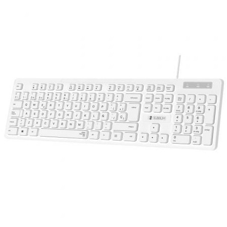 Teclado subblim business slim silencioso/ blanco