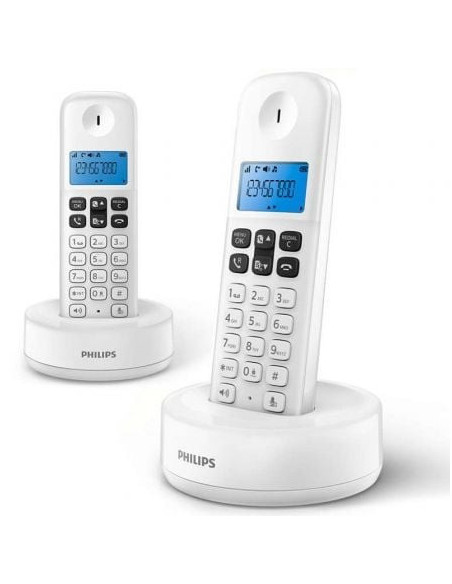 Teléfono inalámbrico philips d1612w/34/ pack duo/ blanco