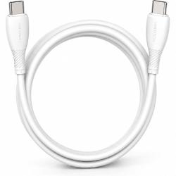 Cable USB 2.0 Tipo-C Vention TRVWF/ USB Tipo-C Macho - USB Tipo-C Macho/ Hasta 60W/ 480Mbps/ 1m/ Blanco