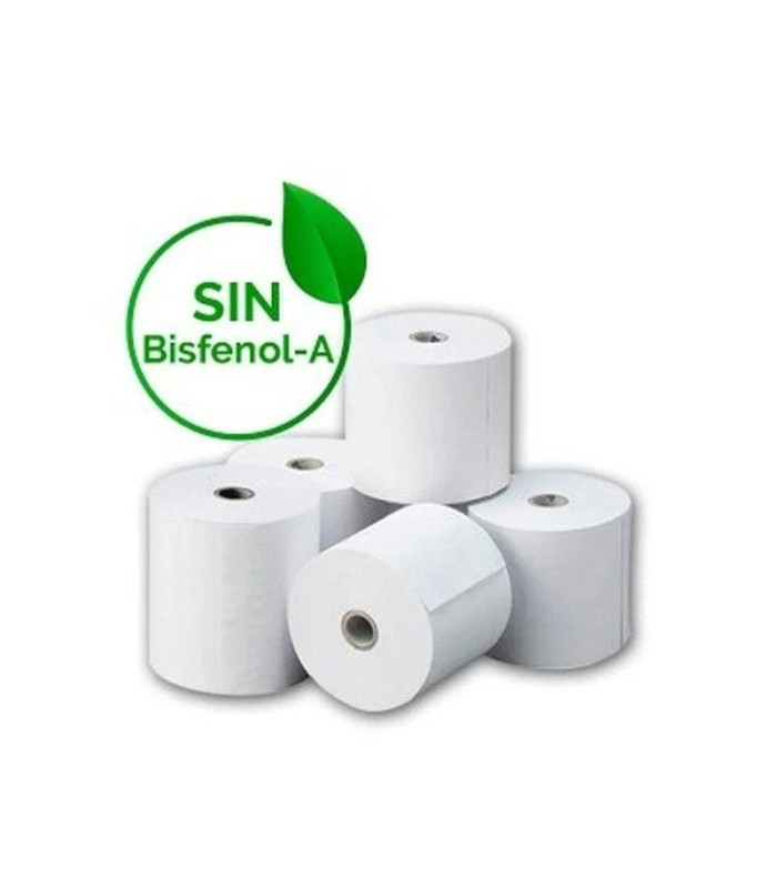 Rollo papel térmico genérico 57x50 10u bpa/ 57 x 50mm/ 10 unidades