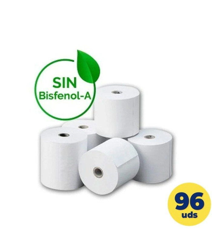 Caja de rollos de papel térmico genérico 80x55 bpaf/ 80 x 55mm/ 12 paquetes/ 96 unidades
