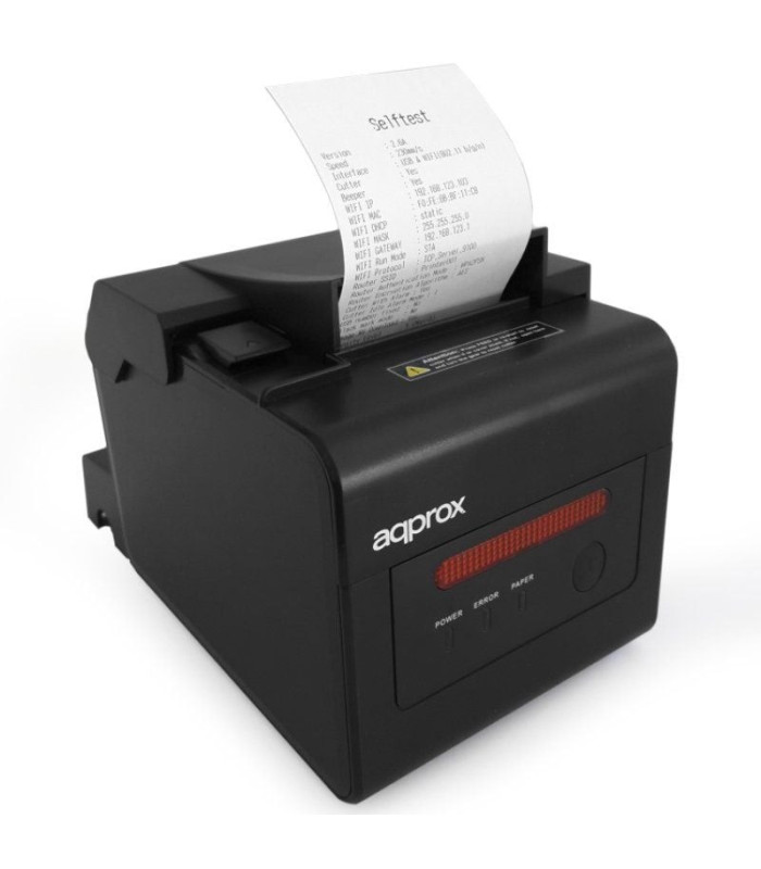 Impresora de tickets approx apppos80wifi+lan/ térmica/ ancho papel 58 y 80mm/ usb-wifi-lan-rs232-rj11/ negra