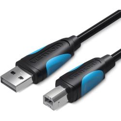 Cable USB 2.0 Impresora Vention VAS-A16-B100/ USB Tipo-B Macho - USB Macho/ 480Mbps/ 1m/ Negro
